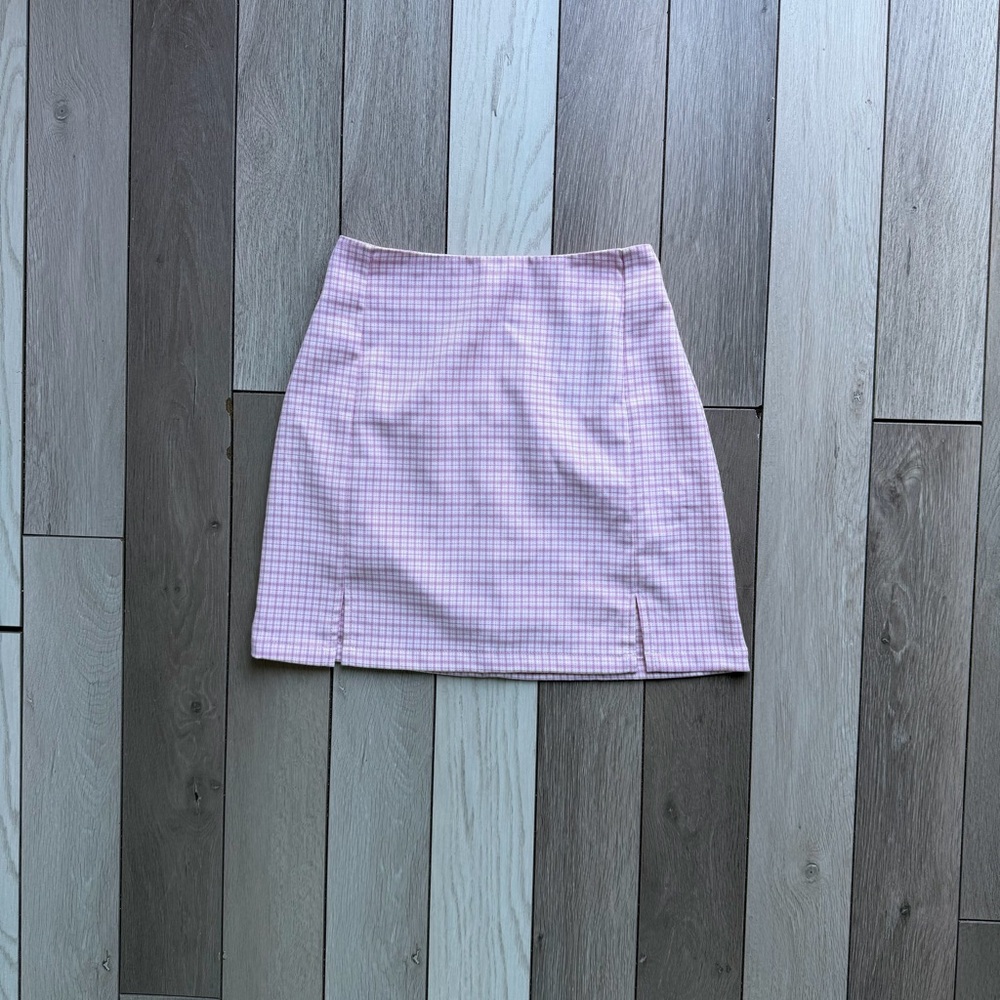 Brandy Melville Pink / Purple Cara Skirt Plaid
